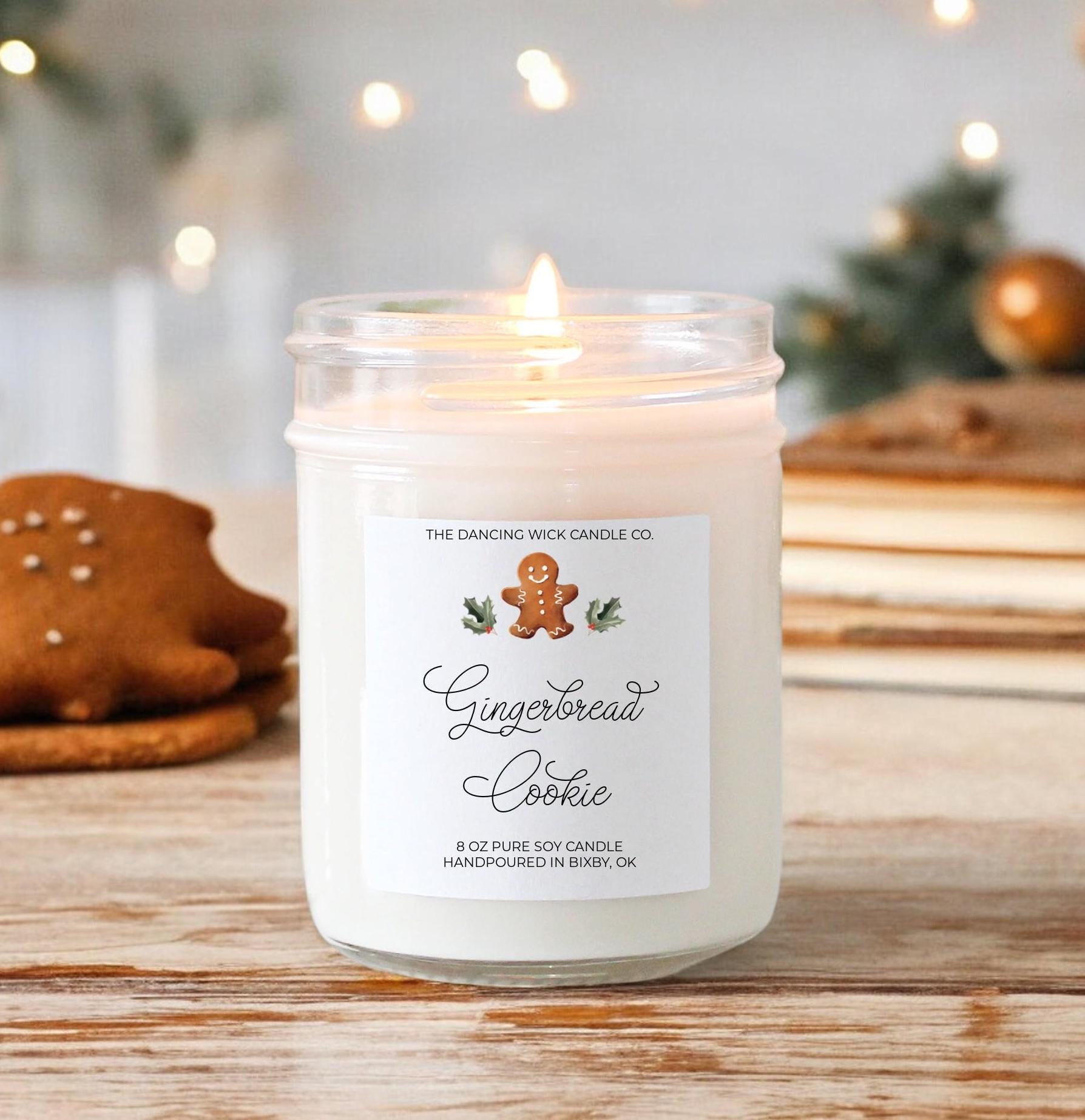 Gingerbread Cookie Soy Candle | Handpoured Christmas Scent | Holiday Bakery Scented Candle | Cozy Winter Gift | Stocking Stuffer