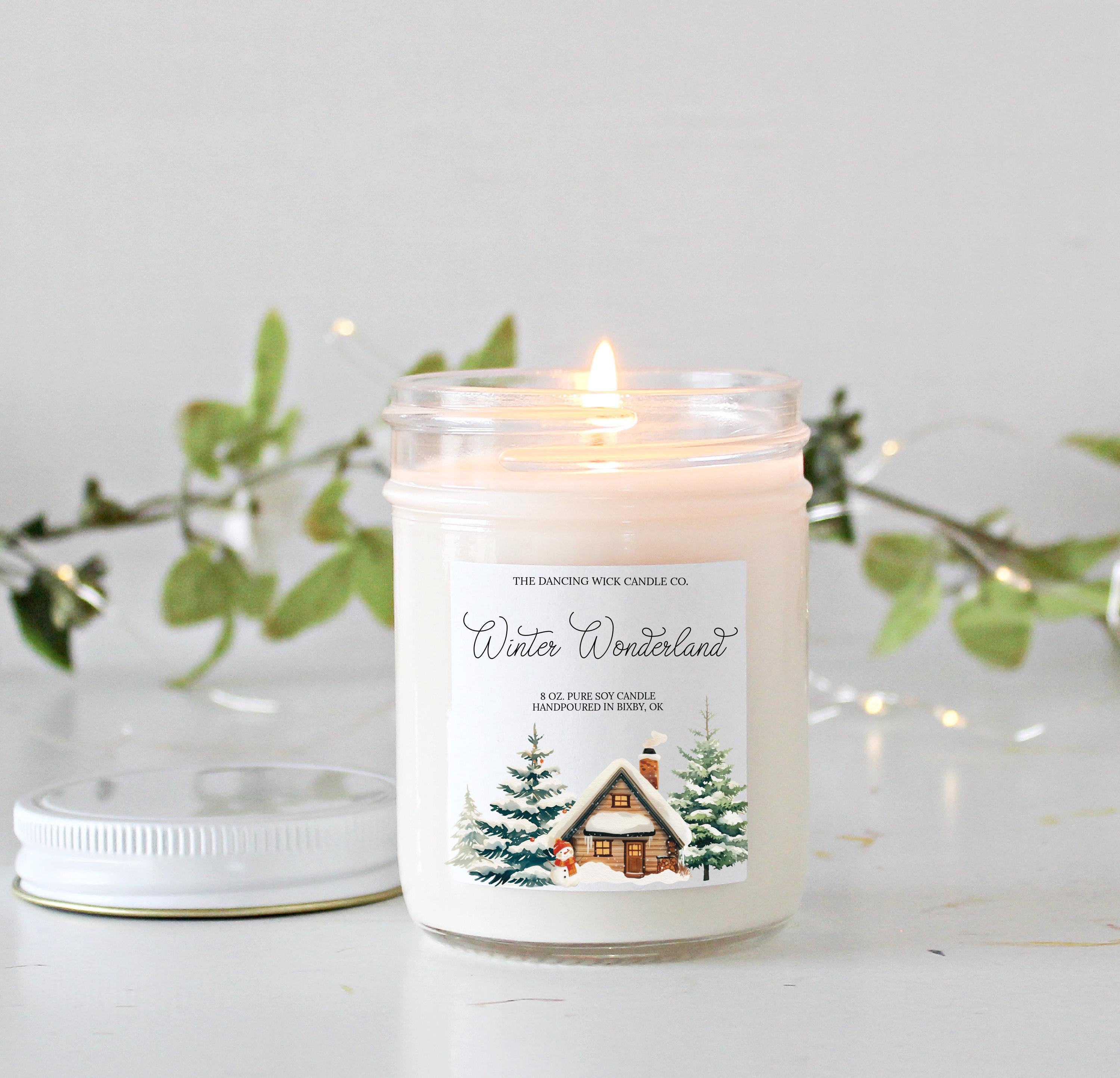 Winter Wonderland Soy Candle | Handpoured Holiday Candle | Pine, Eucalyptus, Balsam Scent | Cozy Christmas Gift | Stocking Stuffer