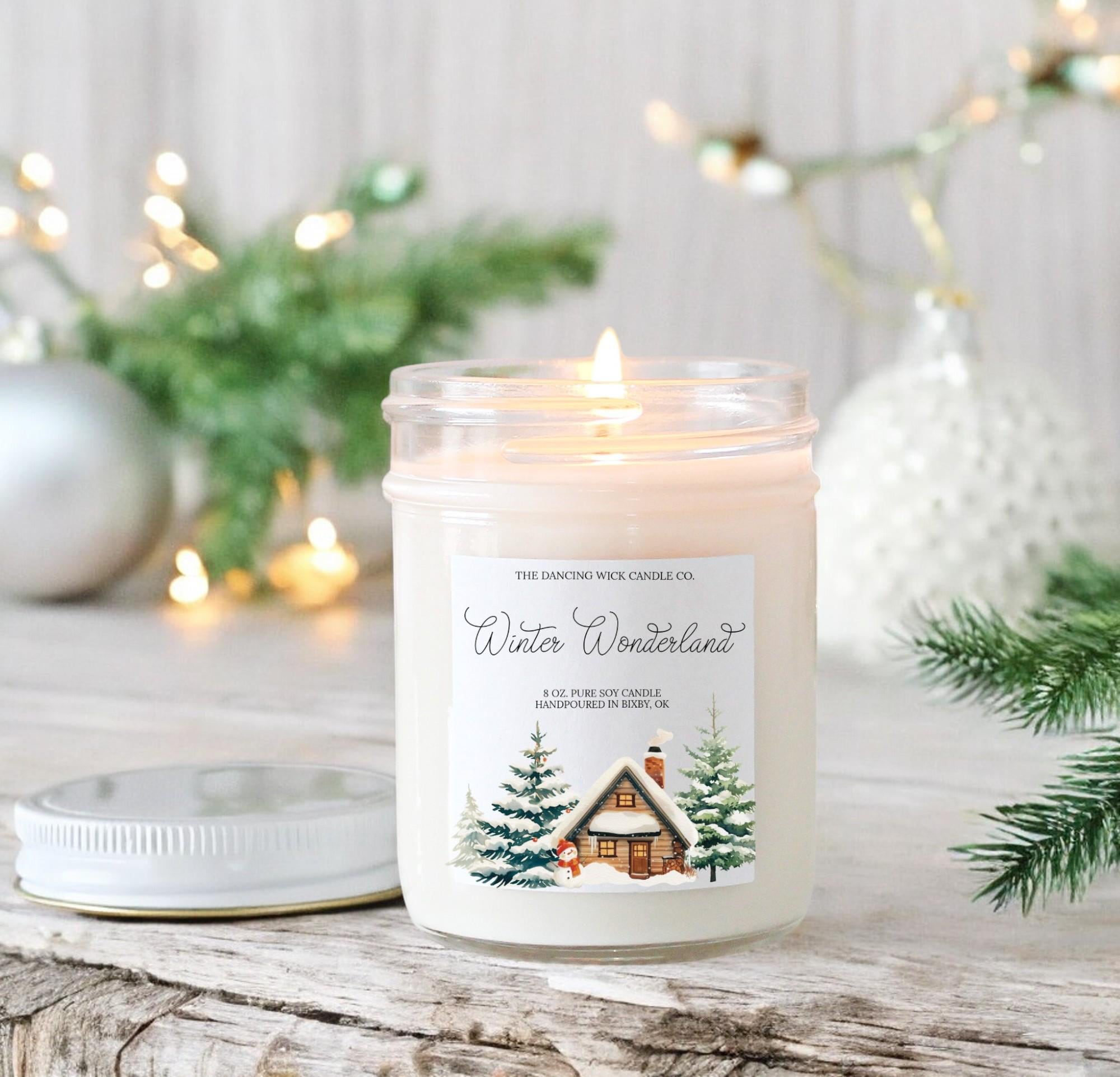 Winter Wonderland Soy Candle | Handpoured Holiday Candle | Pine, Eucalyptus, Balsam Scent | Cozy Christmas Gift | Stocking Stuffer