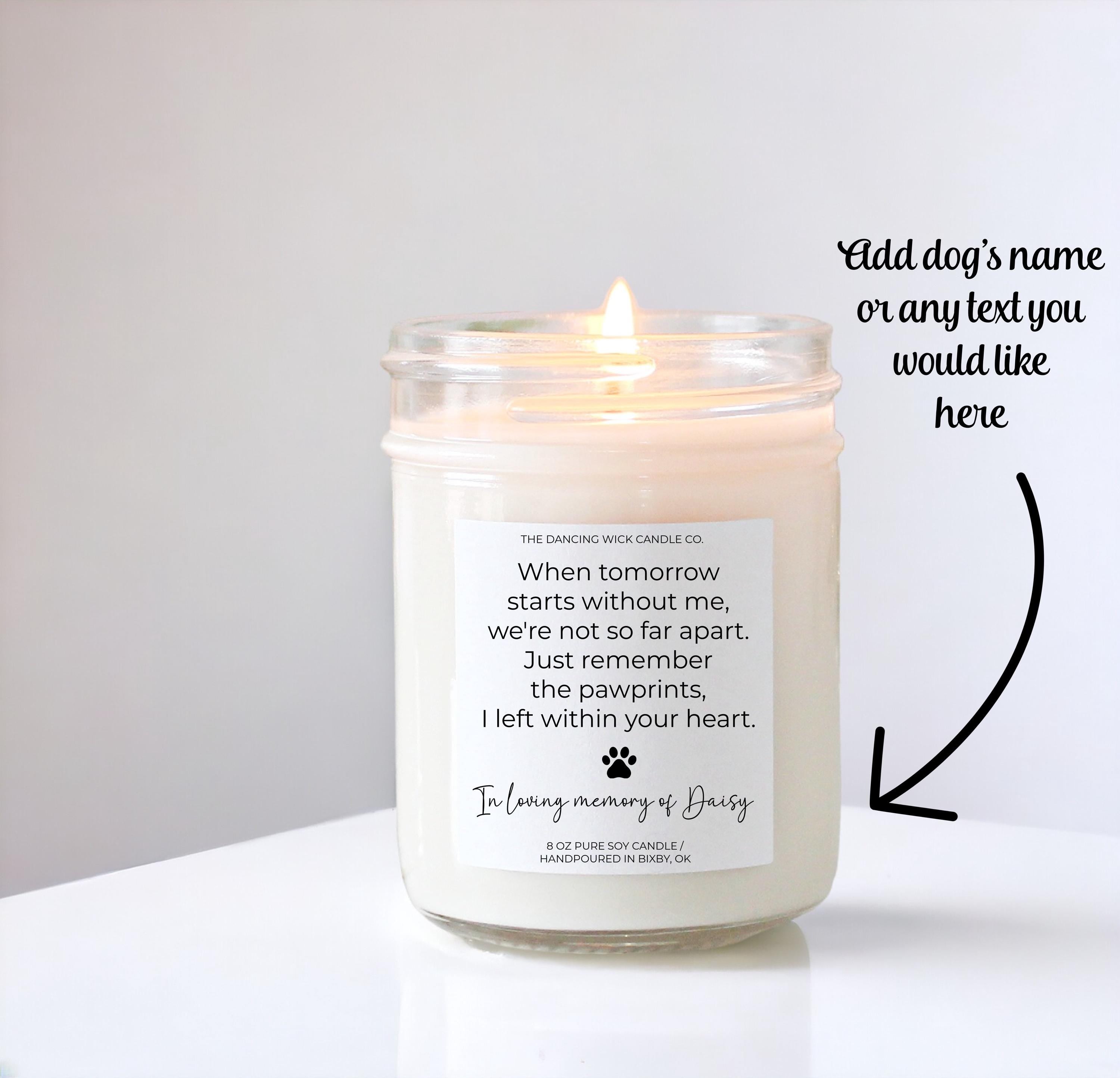 Dog Memorial Candle with Poem | Personalized Pet Loss Gift | In Loving Memory of Dog | Pet Remembrance Candle | Sympathy Gift for Dog Owner
