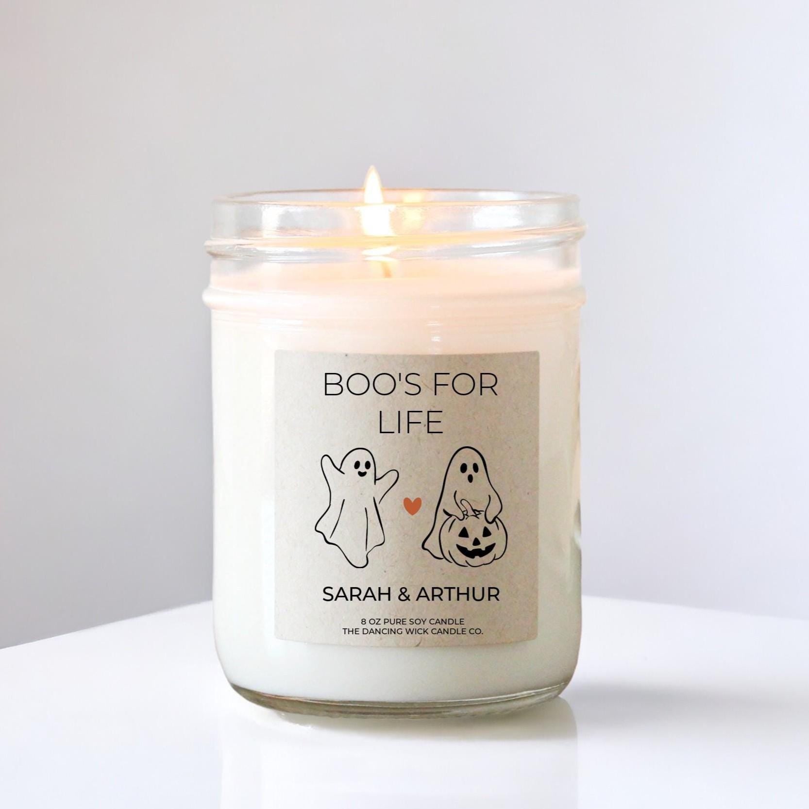Personalized Boo Candle – Halloween Gift for Boyfriend, Girlfriend, or Best Friend, Fall Candle, Cute Ghost Design, Spooky Fall Decor