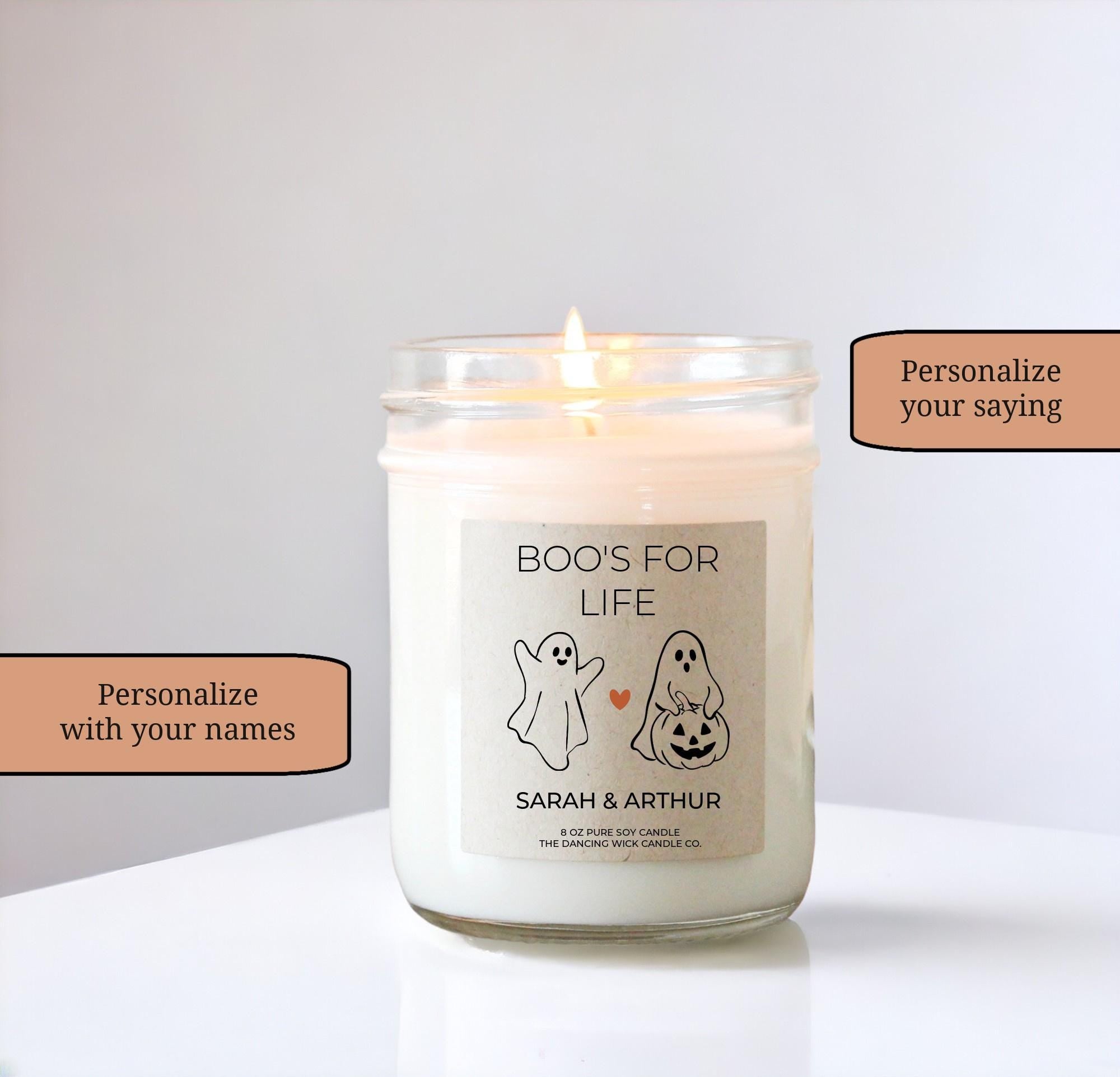 Personalized Boo Candle – Halloween Gift for Boyfriend, Girlfriend, or Best Friend, Fall Candle, Cute Ghost Design, Spooky Fall Decor