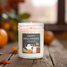 Happy Halloween Candle – Fall Decor, Halloween Gift, Spooky Season Candle, Autumn Scented Soy Candle, Cute Ghost and Pumpkin Design