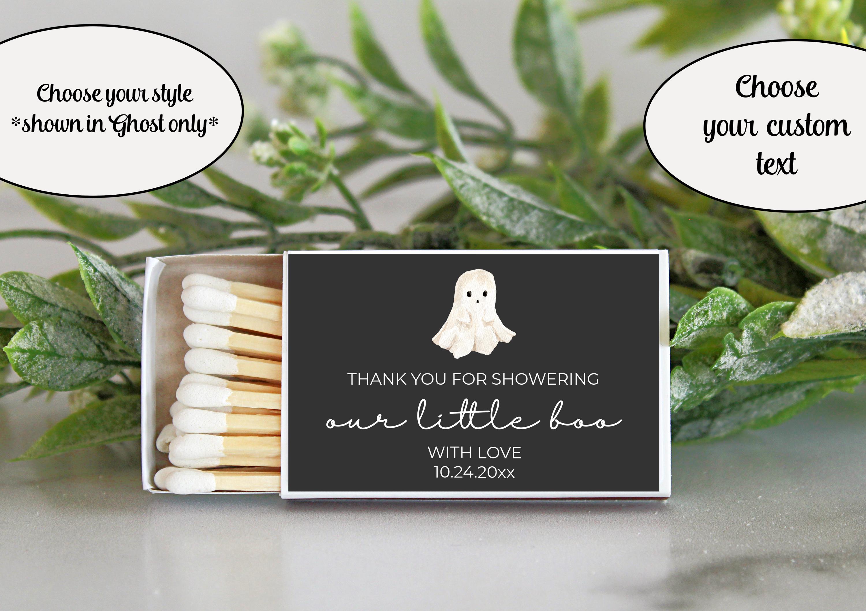 Little Boo Baby Shower Matchbox Favors – Set of 10 | Halloween Party Favors | Ghost Baby Shower | Fall Baby Shower | Personalized Matches
