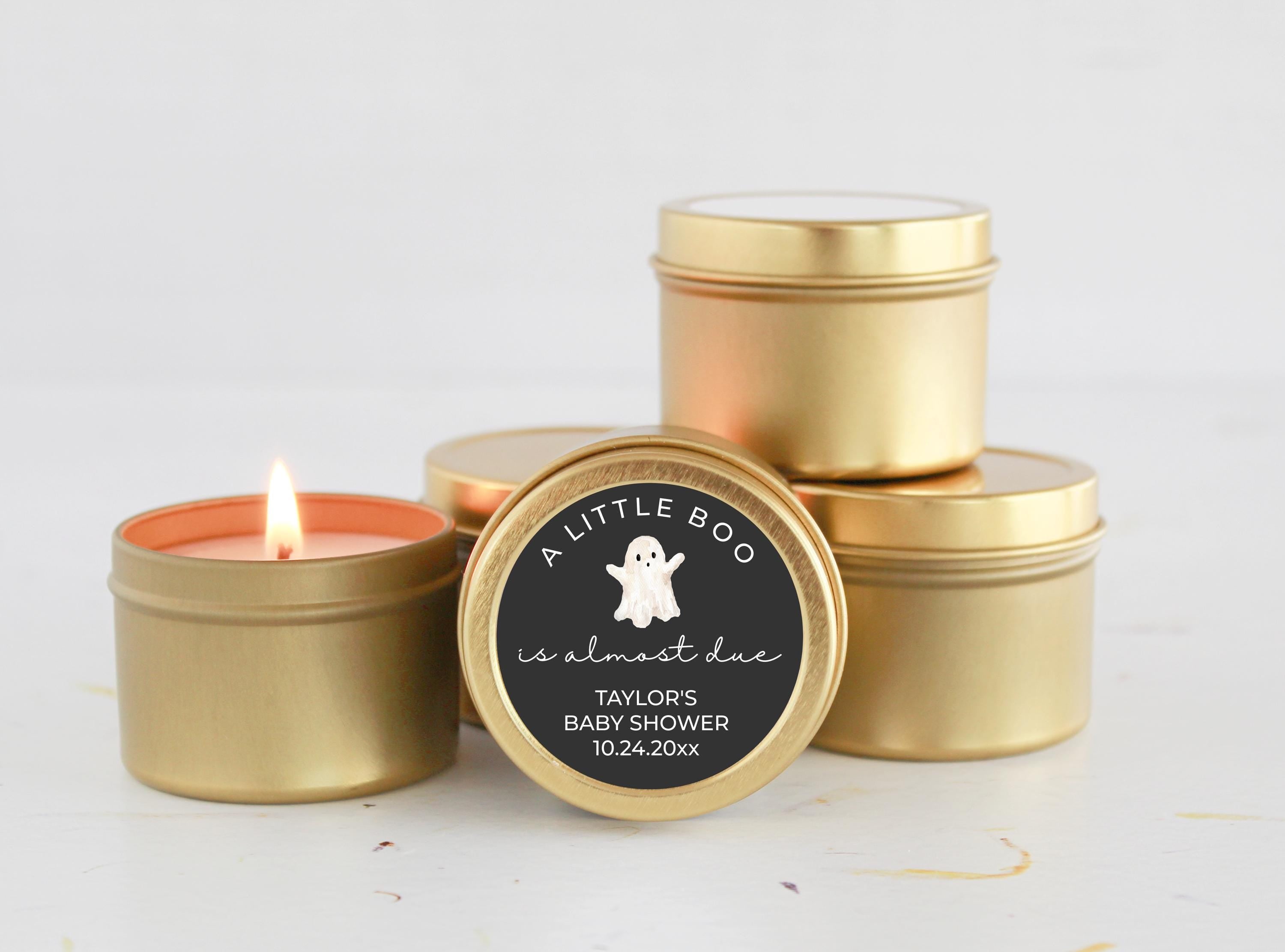 Little Boo Baby Shower Candle Favors | For Guests in Bulk | Halloween Party Favors | Fall Baby Shower | Personalized Ghost Baby Shower Gift