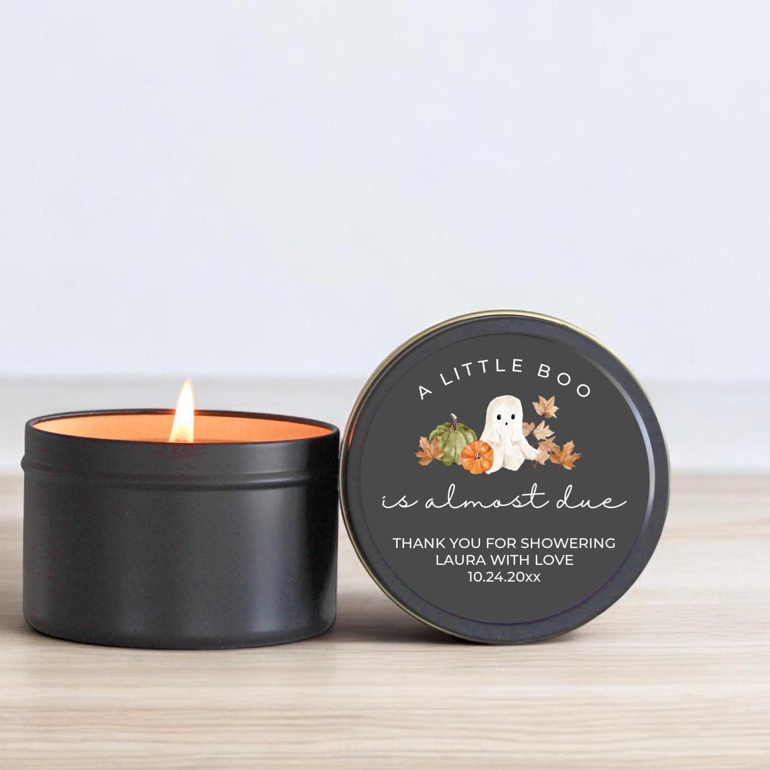 Little Boo Baby Shower Candle Favors | For Guests in Bulk | Halloween Party Favors | Fall Baby Shower | Personalized Ghost Baby Shower Gift