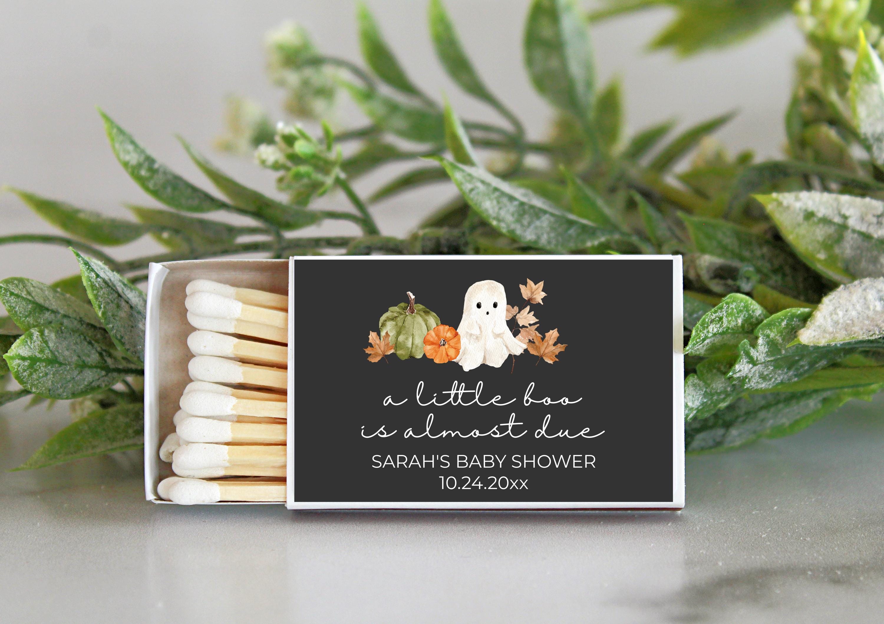 Little Boo Baby Shower Matchbox Favors – Set of 10 | Halloween Party Favors | Ghost Baby Shower | Fall Baby Shower | Personalized Matches