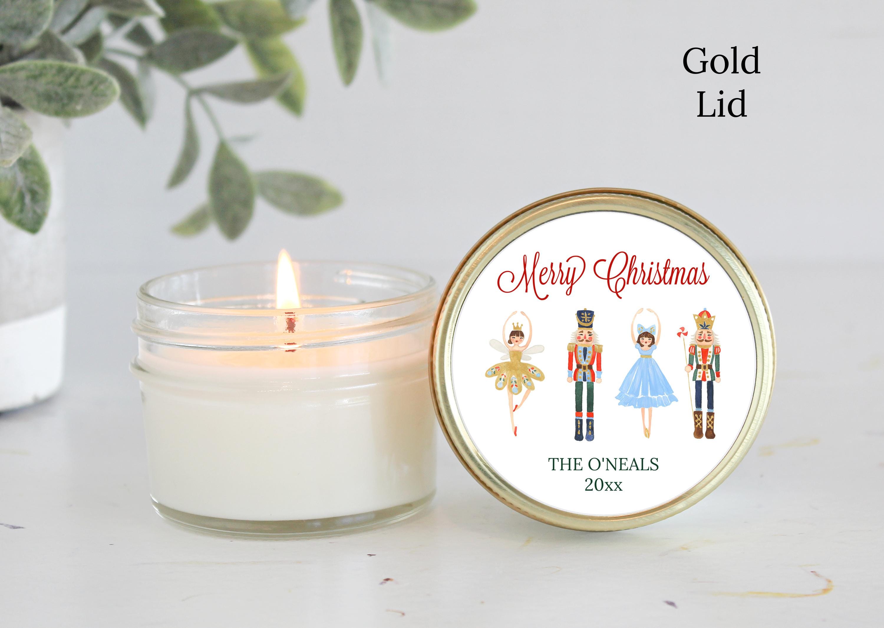 Nutcracker Christmas Candle Favors | Personalized Holiday Gift | Custom 4oz Soy Candles | Merry Christmas | Classic Style