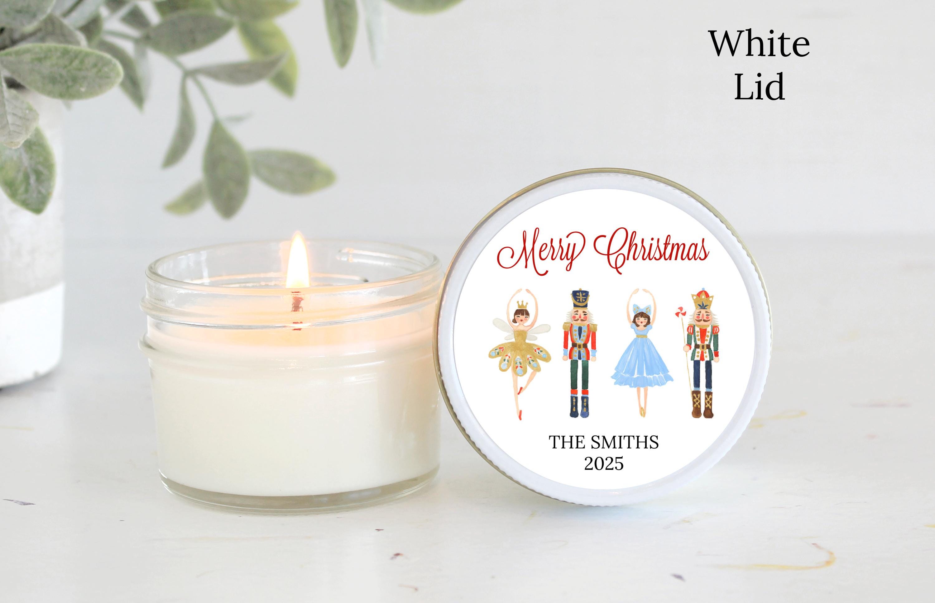 Nutcracker Christmas Candle Favors | Personalized Holiday Gift | Custom 4oz Soy Candles | Merry Christmas | Classic Style
