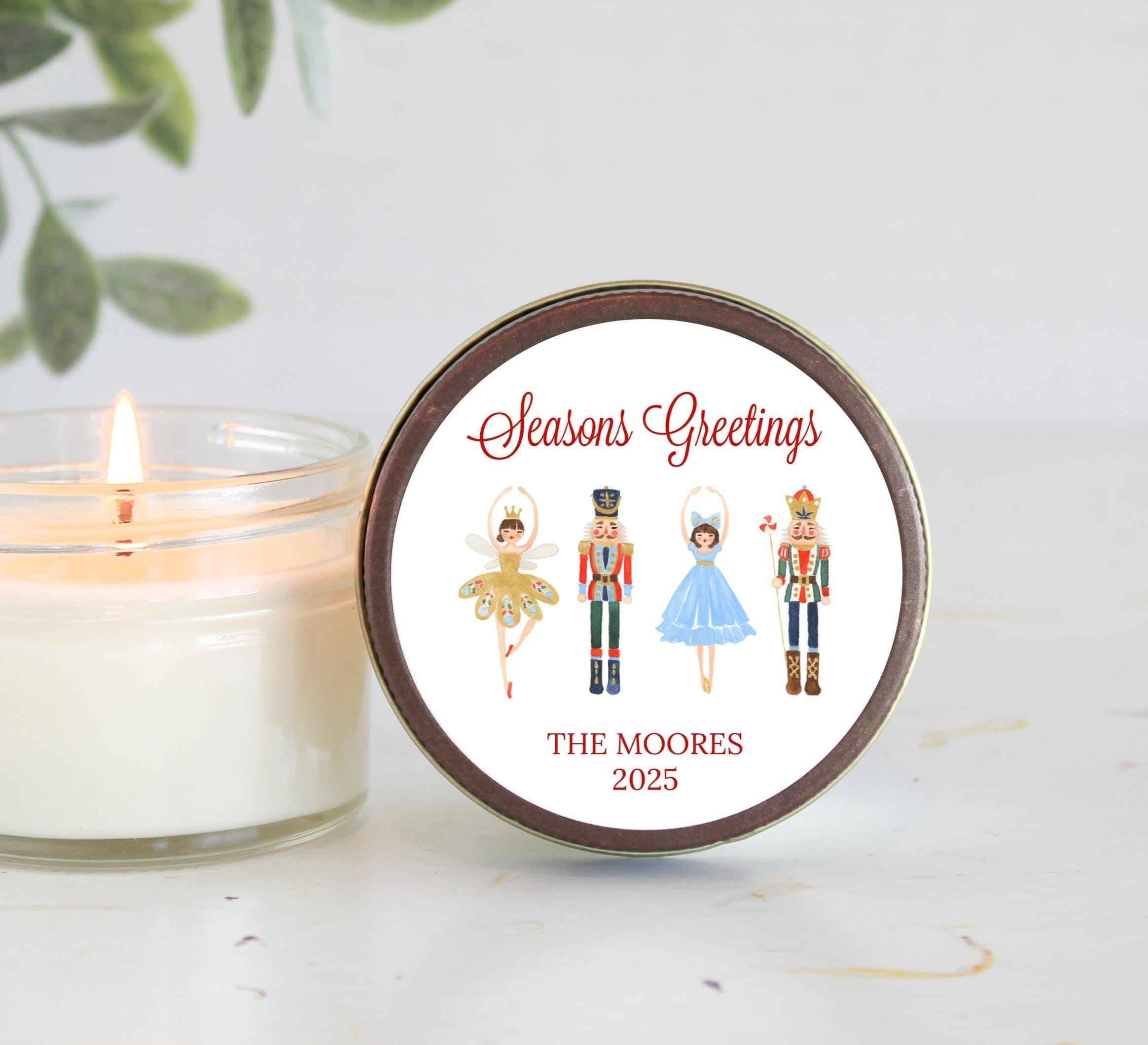 Nutcracker Christmas Candle Favors | Personalized Holiday Gift | Custom 4oz Soy Candles | Merry Christmas | Classic Style