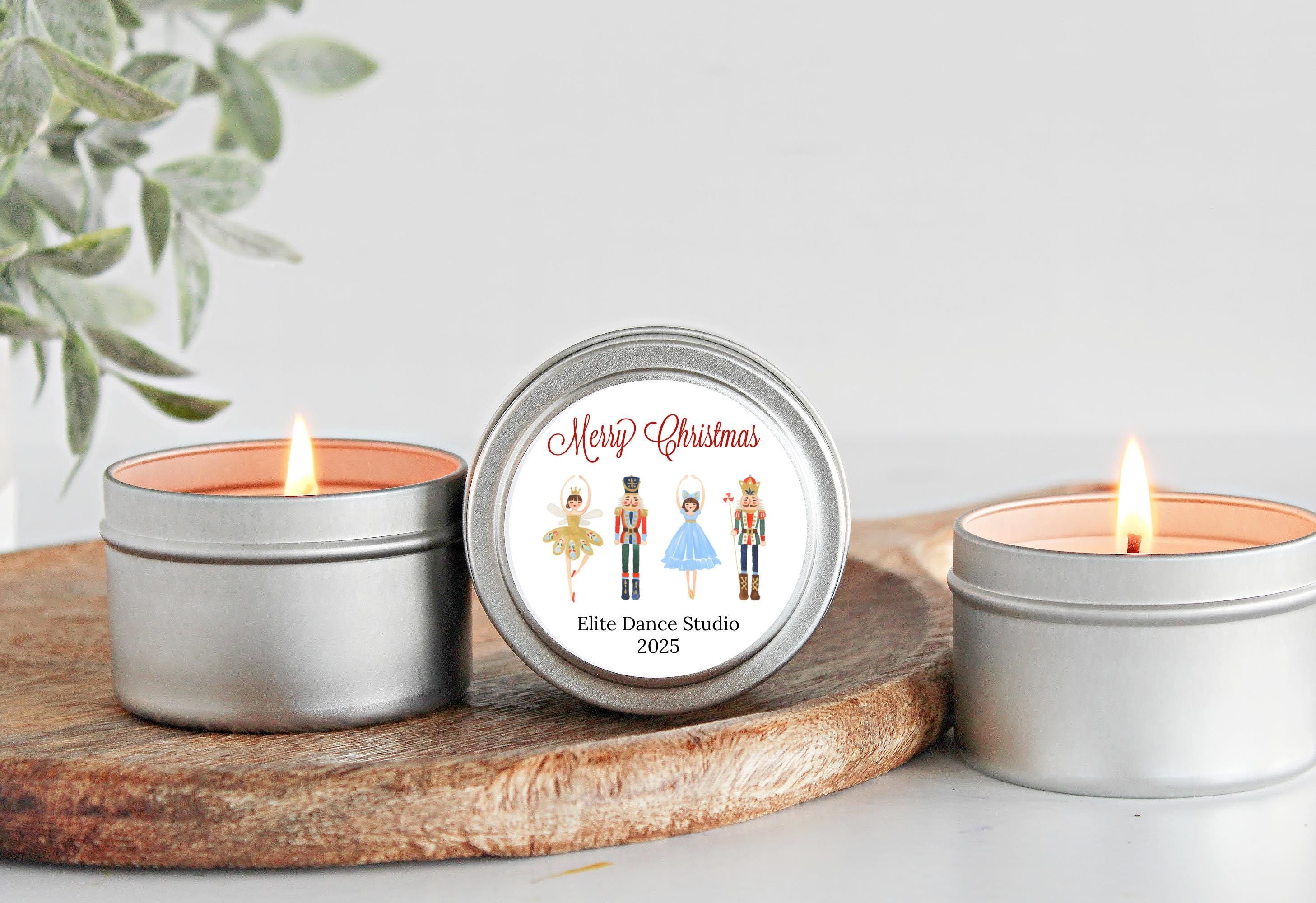 Christmas Candle Favors / Bulk Set of 10 / Custom Holiday Gifts / Corporate Gift / Personalized Merry Christmas Candle Tins / For Neighbors