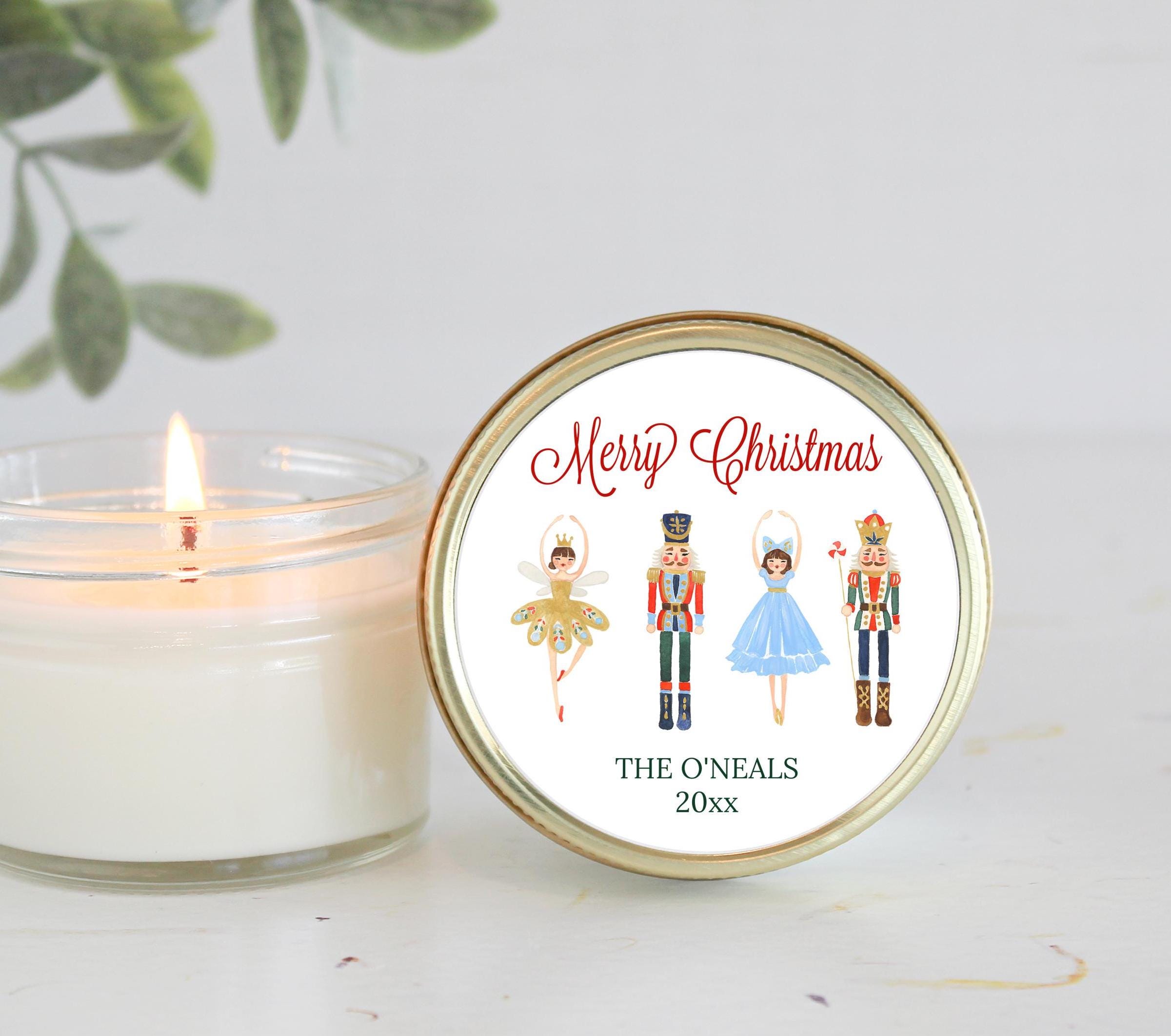Nutcracker Christmas Candle Favors | Personalized Holiday Gift | Custom 4oz Soy Candles | Merry Christmas | Classic Style