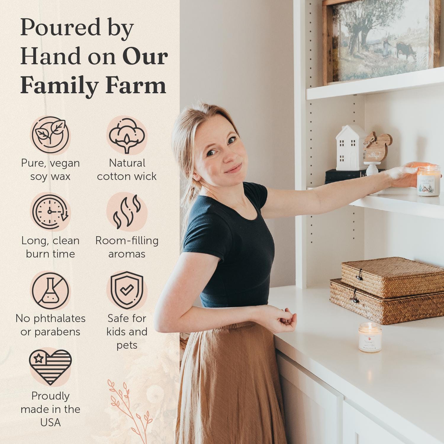 Personalized Merry Christmas Candle – Amber Jar Holiday Gift – 4oz & 8oz Soy Candle - Christmas Tree Design