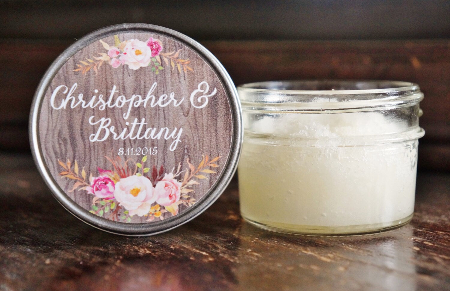 Personalized 4 oz Baby Shower Favors / Sugar Scrub Favor / Rose Floral Favor/ Boho Baby Shower Favor / Party Favor / Girl Baby Shower