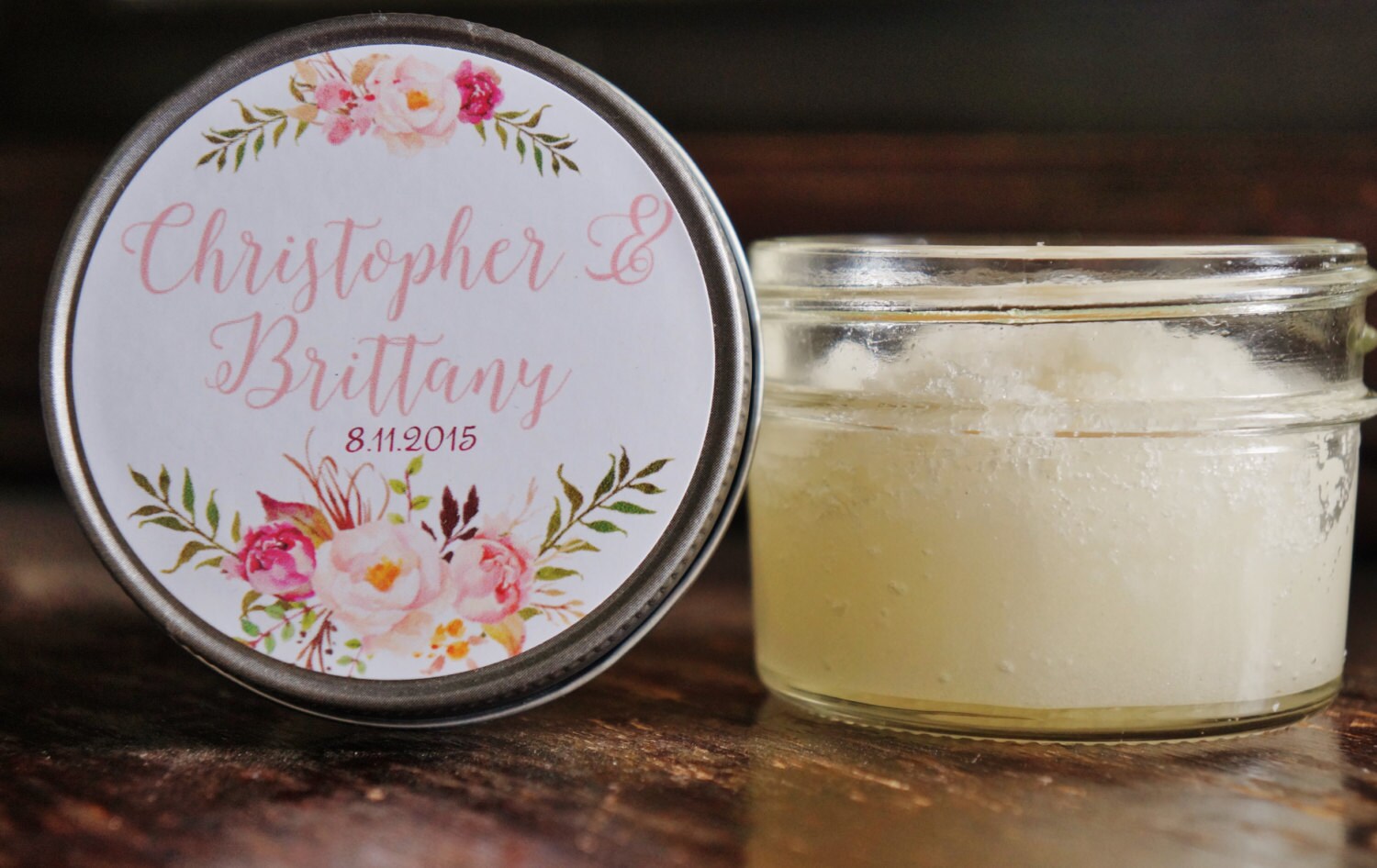 Personalized 4 oz Baby Shower Favors / Sugar Scrub Favor / Rose Floral Favor/ Boho Baby Shower Favor / Party Favor / Girl Baby Shower