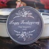 Personalized 4oz Thanksgiving Favor Candle/ Thanksgiving Table Decor/ Holiday Candle/ Thanksgiving Decoration/ Soy Candle/ Chalkboard