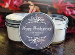 Personalized 4oz Thanksgiving Favor Candle/ Thanksgiving Table Decor/ Holiday Candle/ Thanksgiving Decoration/ Soy Candle/ Chalkboard