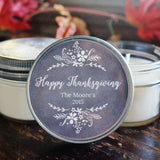 Personalized 4oz Thanksgiving Favor Candle/ Thanksgiving Table Decor/ Holiday Candle/ Thanksgiving Decoration/ Soy Candle/ Chalkboard