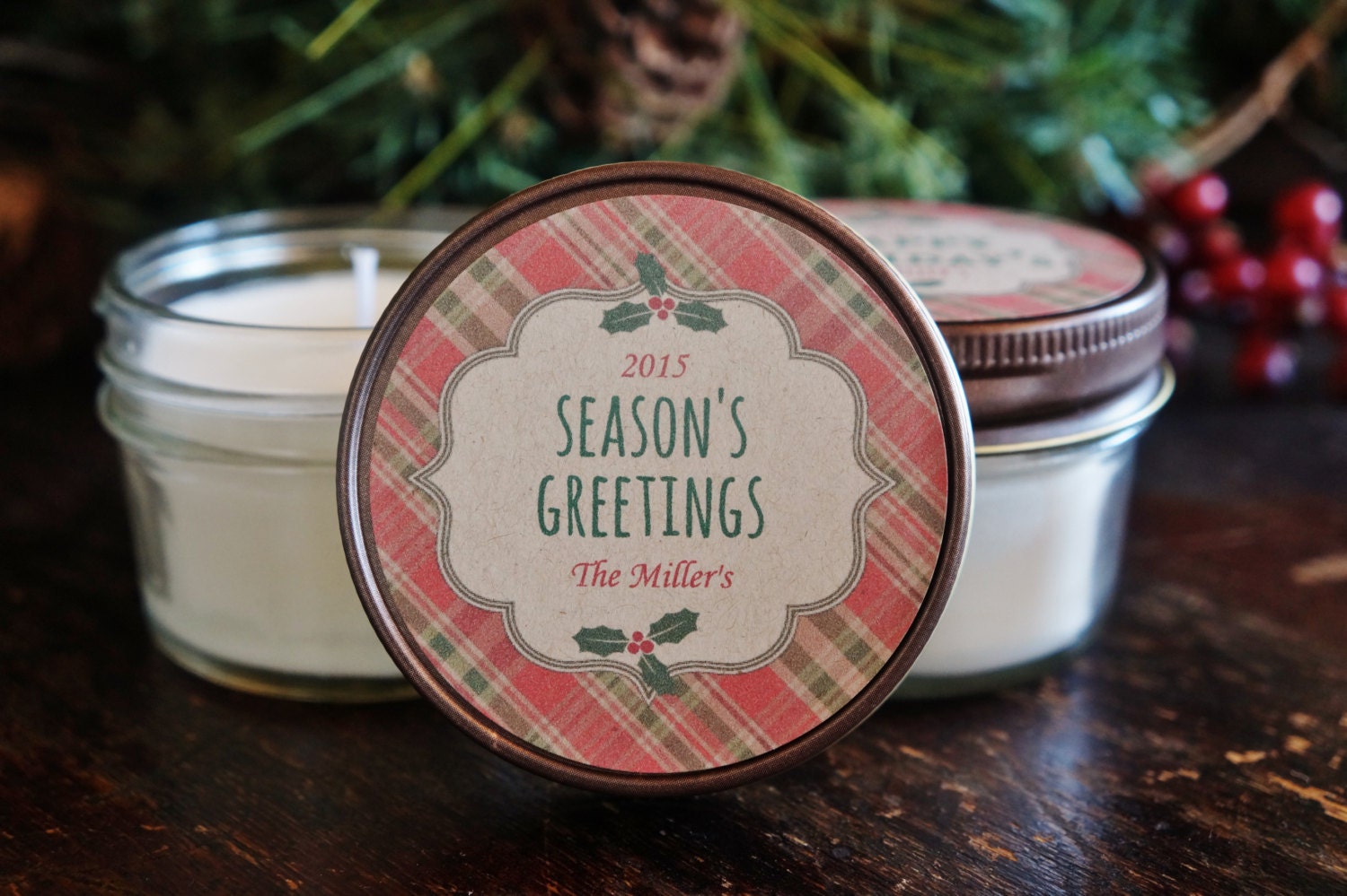 Christmas Candle / Personalized 4 oz soy candles / Have yourself a Merry Little Christmas / Christmas Favors / Holiday Favor / Party Favor