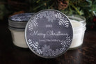 Personalized 4oz Holiday Favor Candle / Christmas Candle Gift / Personalized Holiday Gift/ Christmas Party Favor/ Chalkboard Snowflake Favor