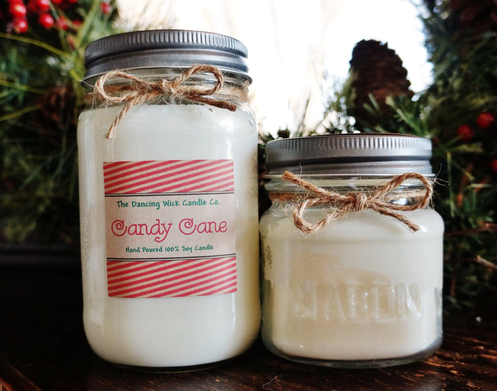 Christmas Candle//Holiday Candle//Candy Cane Pure Soy Candle//Holiday Gift//Candle Gift Set//Christmas Spa Gift Set/Holiday Gift Set