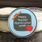 Teacher Appreciation Gift / Personalized 4 oz. Candle Favors / Teacher Gift Favor / Soy Candle Favors / Gift for Teacher//Teacher Gifts