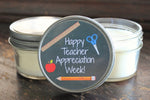 Teacher Appreciation Gift / Personalized 4 oz. Candle Favors / Teacher Gift Favor / Soy Candle Favors / Gift for Teacher//Teacher Gifts