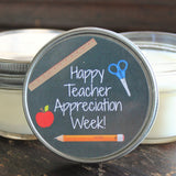 Teacher Appreciation Gift / Personalized 4 oz. Candle Favors / Teacher Gift Favor / Soy Candle Favors / Gift for Teacher//Teacher Gifts