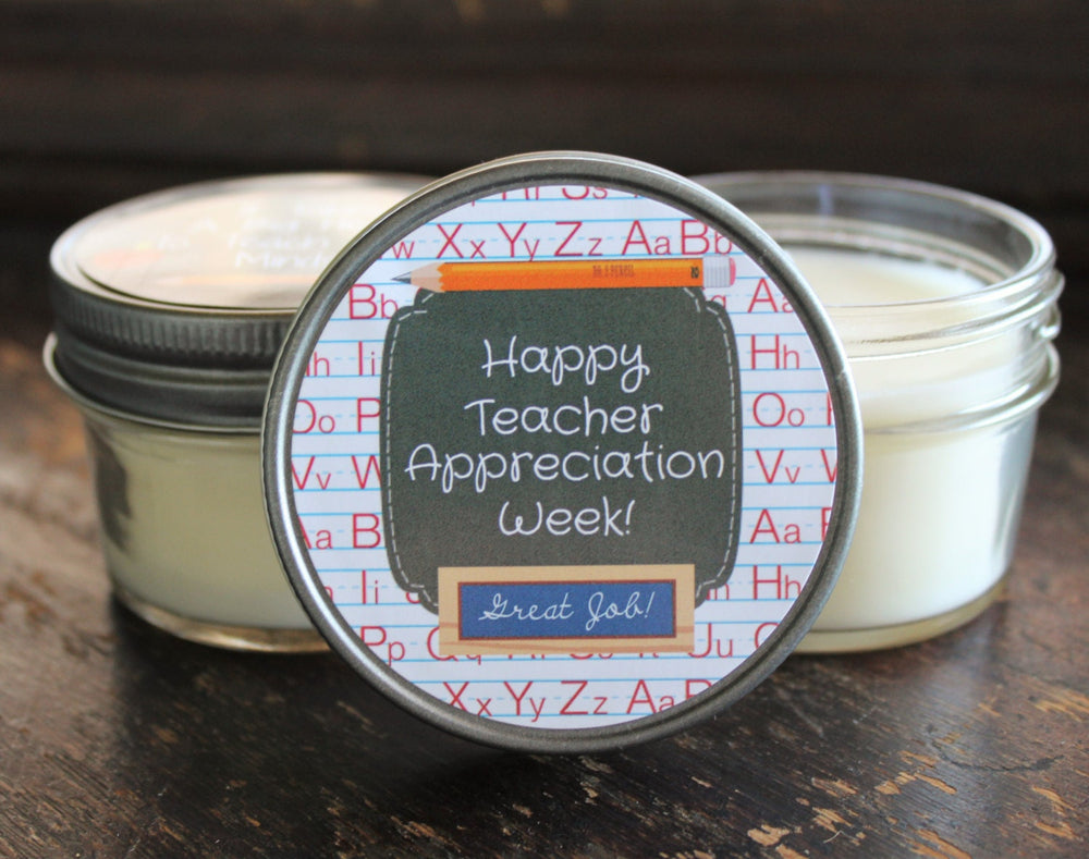 Teacher Appreciation Gift / Personalized 4 oz. Candle Favors / Teacher Gift Favor / Soy Candle Favors / Gift for Teacher//Teacher Gifts