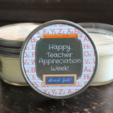 Teacher Appreciation Gift / Personalized 4 oz. Candle Favors / Teacher Gift Favor / Soy Candle Favors / Gift for Teacher//Teacher Gifts