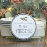 Merry & Bright Christmas Favor / Set of 6 - 4 oz