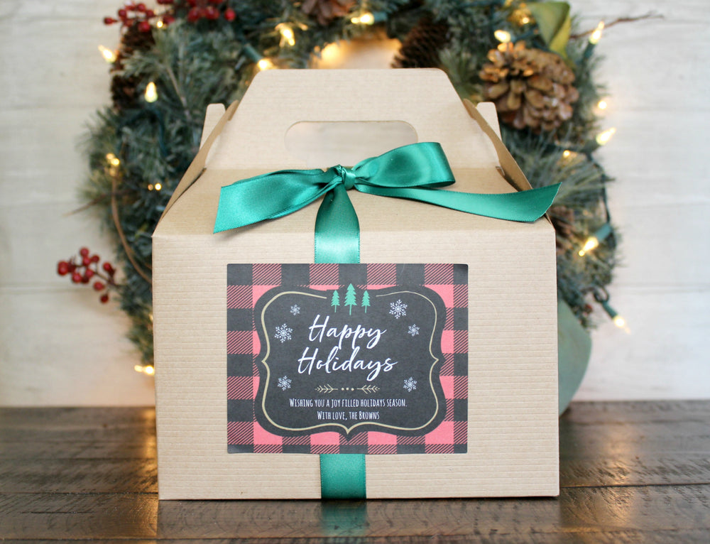 Buffalo Plaid Christmas Candle Gift Set