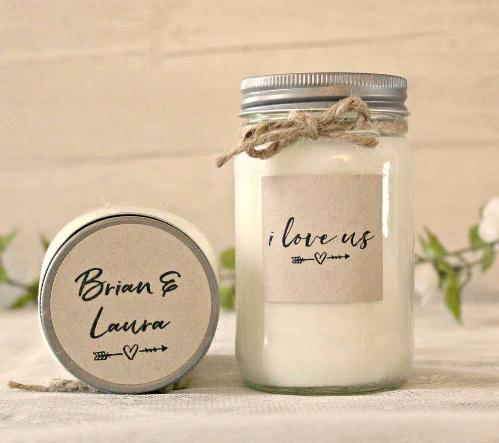 I love us Personalized Candle  / Valentines Day Gift For Him  / 16 oz Soy Candle / Anniversary gift / Gift for Her /Gift for Girlfriend