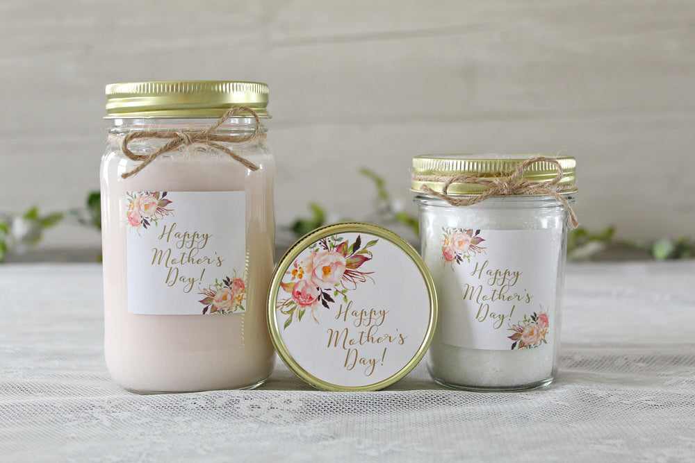 Mother's Day Gift Basket//Spa Gift Set//Candle Gift Set//Personalized Mother's Day Gift//Choose Your Scent//Floral Mother's Day Gift