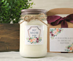 Best Mom Ever Gift / Mother's Day Candle Gift  / Personalized Gift For Mom / 16 oz Soy Candle with box / Floral Gift For Mom