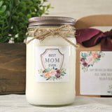 Best Mom Ever Gift / Mother's Day Candle Gift  / Personalized Gift For Mom / 16 oz Soy Candle with box / Floral Gift For Mom