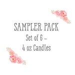 Sampler Pack / 6 - 4 oz Candles / Soy Candles / Variety Scent Pack / Samples /