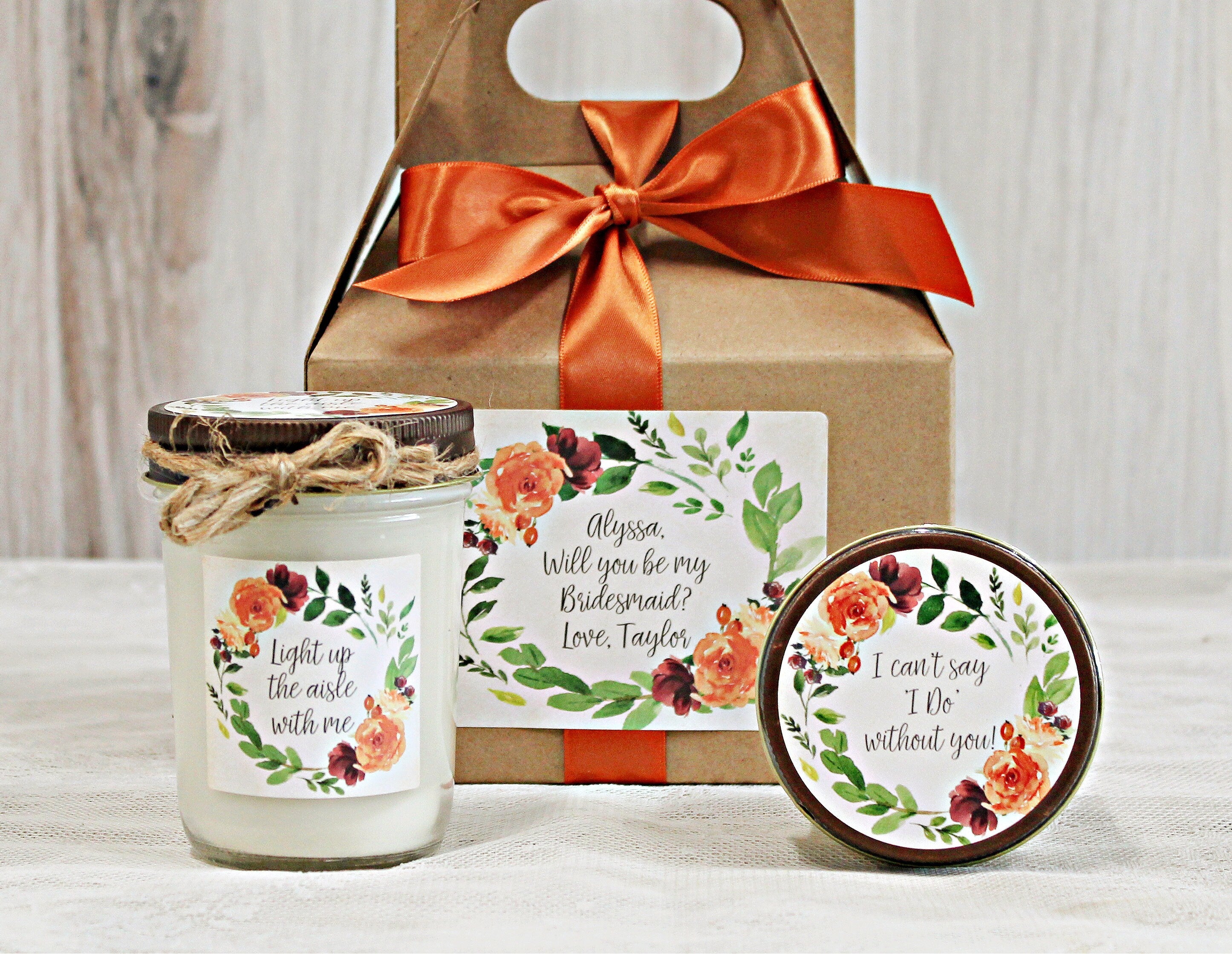 Fall will you be my Bridesmaid Box  / Bridesmaid Proposal / Will You Be my Maid of Honor / Bridesmaid Box Gift / Fall Wedding Gift Box