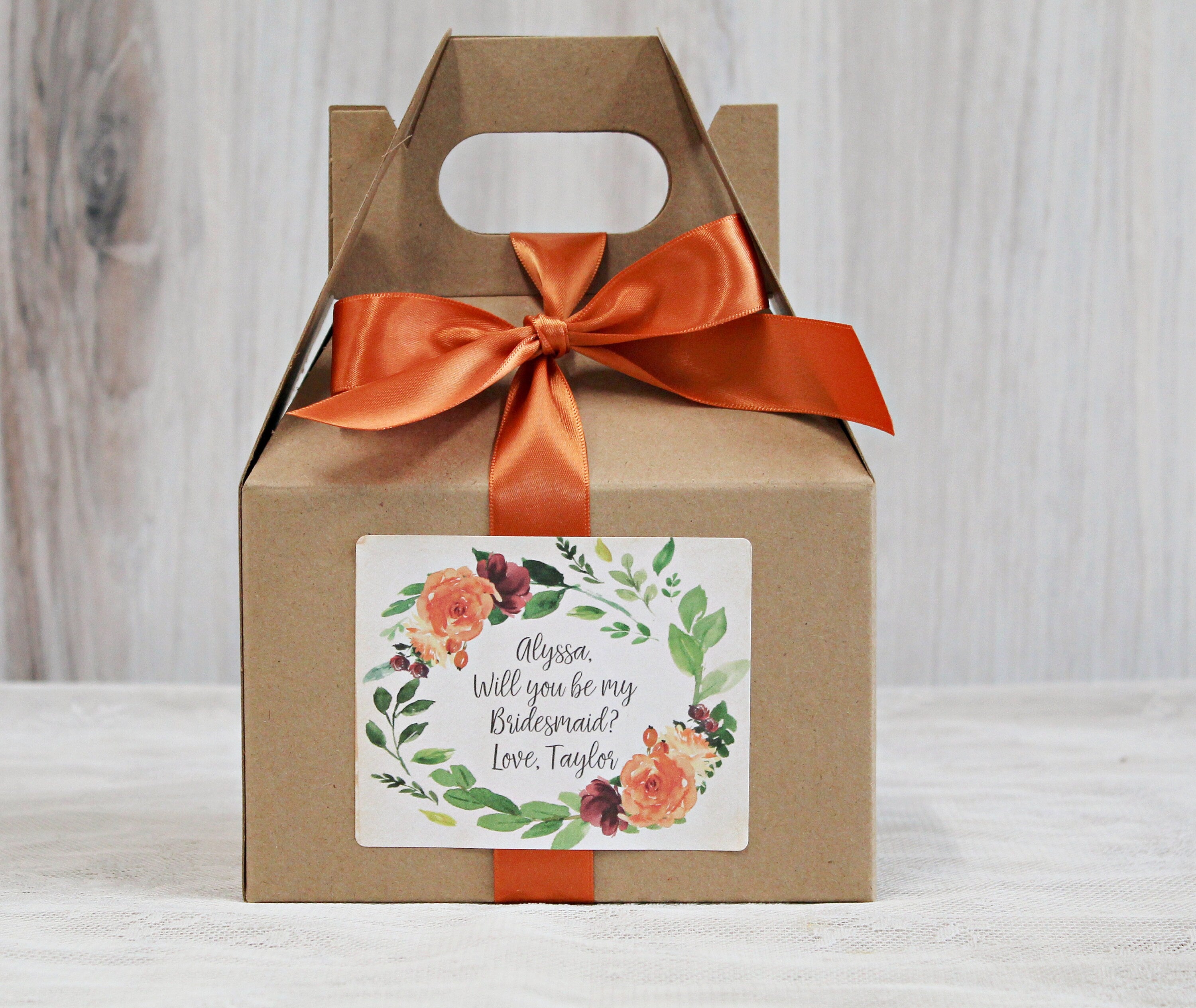 Fall will you be my Bridesmaid Box  / Bridesmaid Proposal / Will You Be my Maid of Honor / Bridesmaid Box Gift / Fall Wedding Gift Box