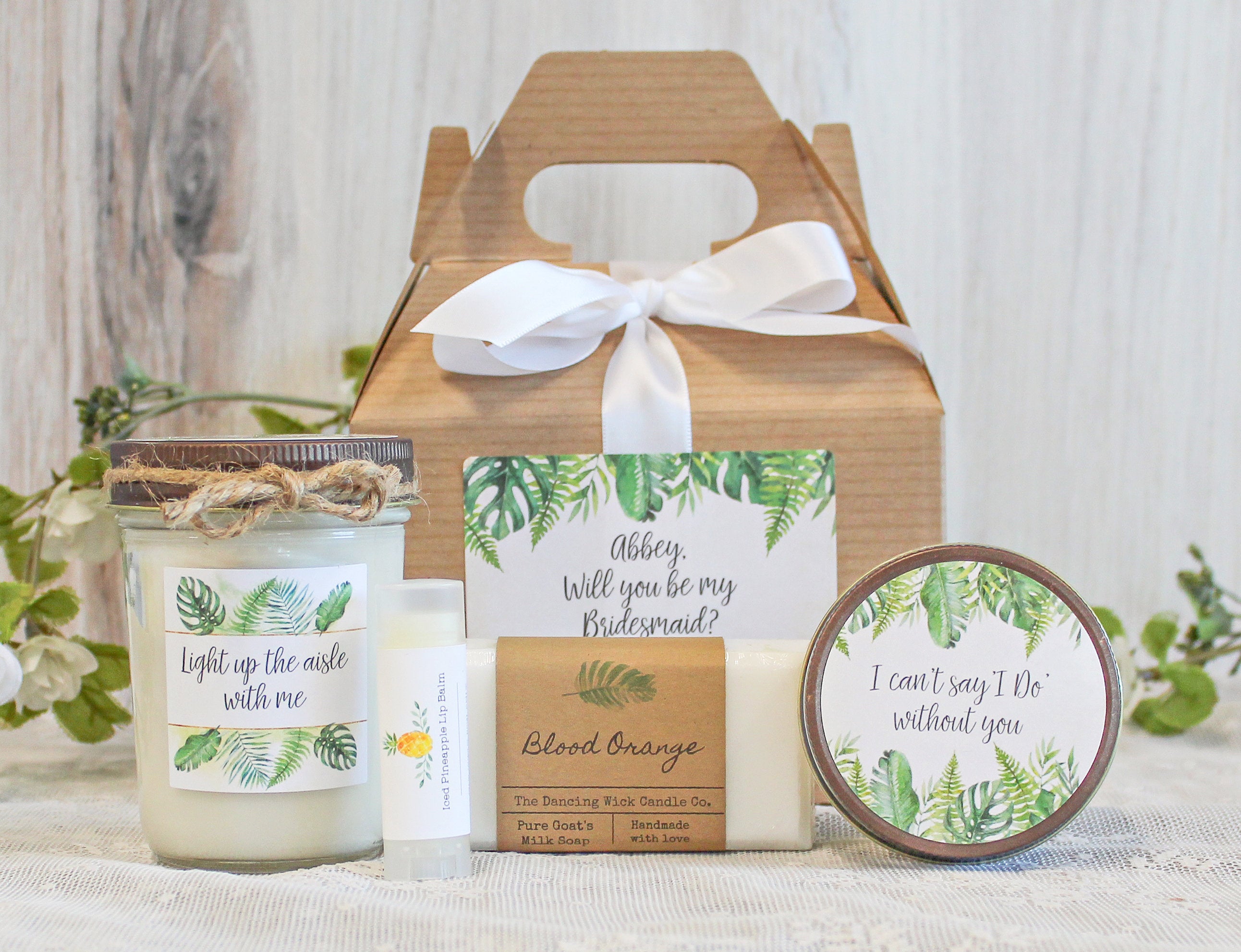 Tropical Bridesmaid Proposal Box / Will You Be my Bridesmaid / Destination Wedding Gifts / Bachelorette Party Gift Box / Tropical Wedding