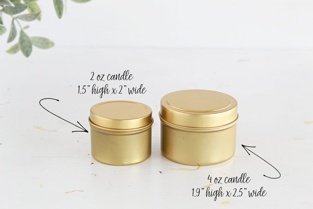 Wedding Favors for Guests Bulk / Set of 10 Candle Favors / Eucalyptus Candle Favors / Personalized Wedding Favors / Gold Candle Tins