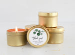 Wedding Favors for Guests Bulk / Set of 10 Candle Favors / Eucalyptus Candle Favors / Personalized Wedding Favors / Gold Candle Tins
