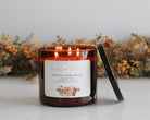 3 Wick Fall Candle / Pure Soy / Strong Scented / Non Toxic / Fall Decor / Hand Poured / Coffee Candle / Book Candle / Pumpkin Candle