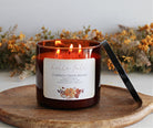 3 Wick Fall Candle / Pure Soy / Strong Scented / Non Toxic / Fall Decor / Hand Poured / Coffee Candle / Book Candle / Pumpkin Candle