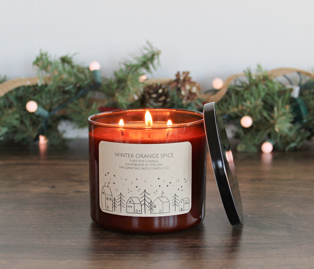 3 Wick Christmas Candle / Pure Soy / Strong Scented / Holiday Decor / Hand Poured / Christmas Gifts /
