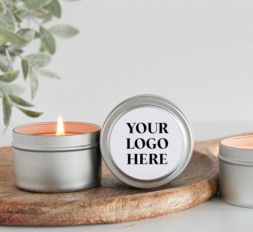 Corporate Logo Gifts / Bulk Business Gifts /Set of 10 Candle Favors / Holiday Gifts / For Clients / Employees / Personalized / For Swag