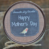 Mother's Day Gift Candle//Personalized Soy Candle//Large Pint//Personalized Mother's Day Gift//Choose Your Scent//Burlap Candle//Bird Gift