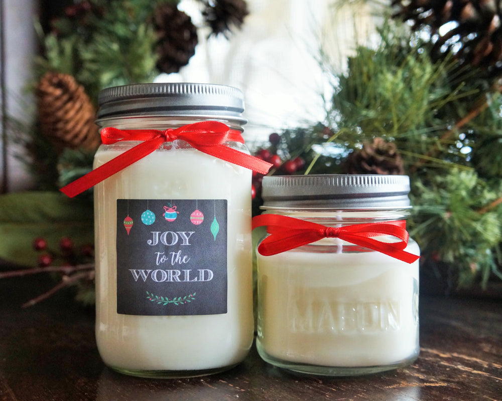 Joy to the World Christmas Candle