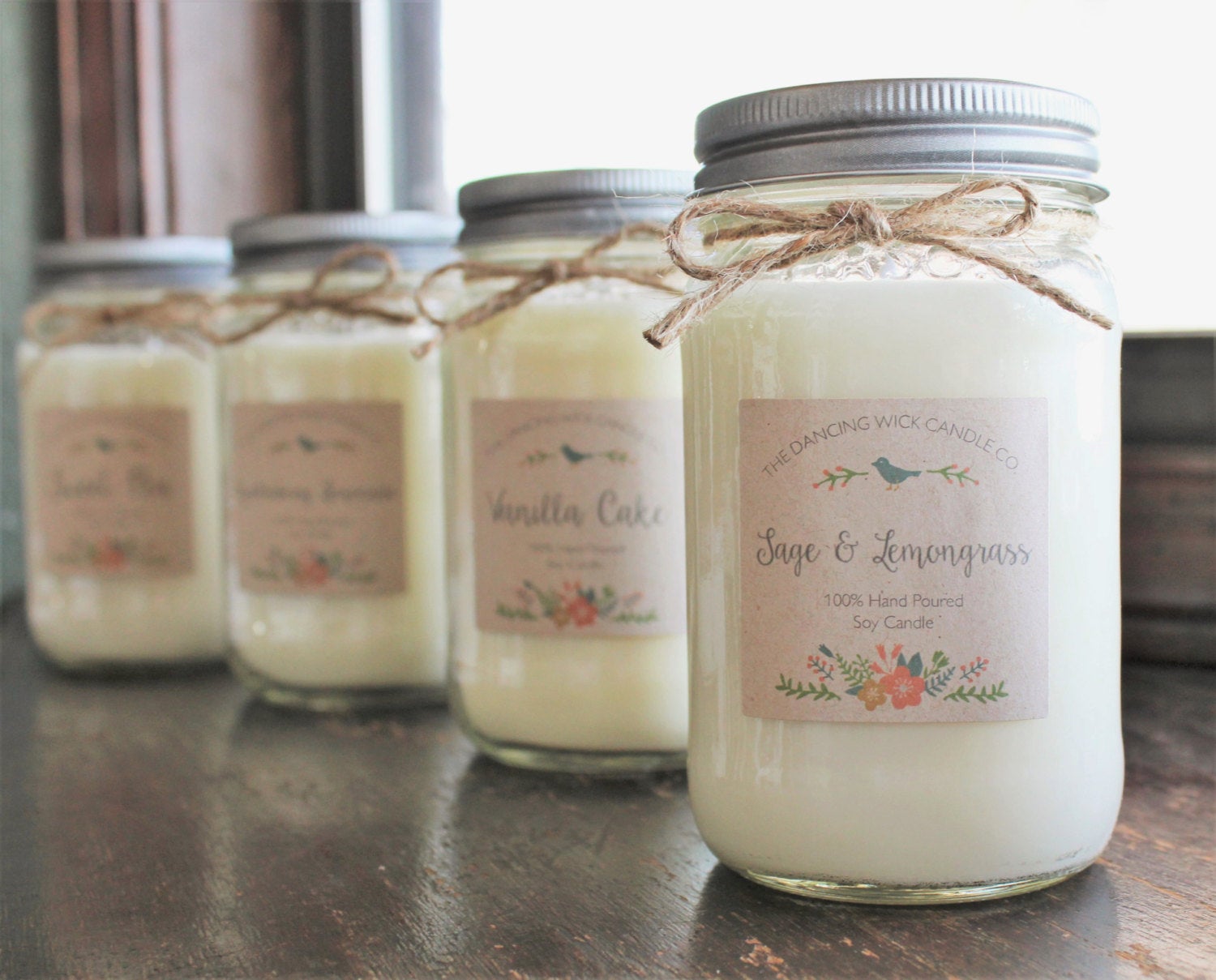 Soy Candle//half-pint// 8oz// 16 Oz Mason Jar Candle//choose Your Scent//  Container Candle //hand Poured 